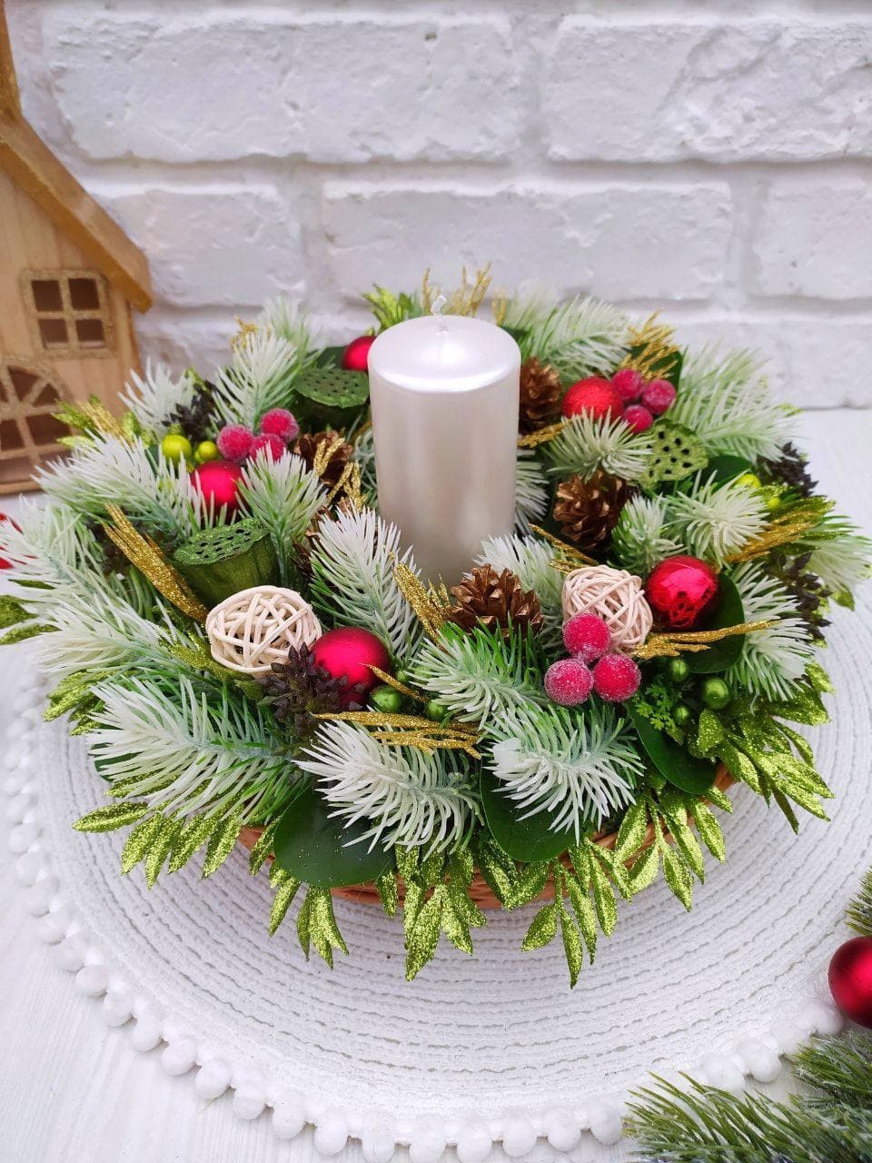 Новогодняя Композиция в плетеном кашпо с лозы со Свечой Новогодняя красота 14 х 30 см Разноцветный 948
Новогодняя Композиция в плетеном кашпо с лозы со Свечой Новогодняя красота 14 х 30 см Разноцветный 948
