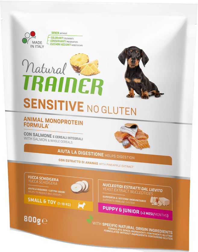 Сухой корм для собак Natural Trainer Dog Sensitive Puppy&Junior Mini с лососем 800 г
Сухой корм для собак Natural Trainer Dog Sensitive Puppy&Junior Mini с лососем 800 г