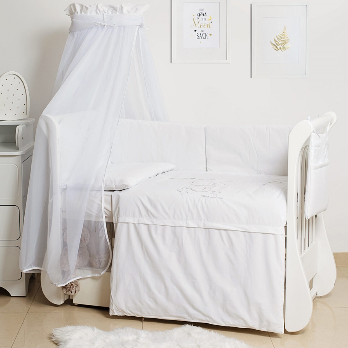 Детская постель с бортиками в кроватку 8 элементов с балдахином Twins Dolce Loving bear D-010
Детская постель с бортиками в кроватку 8 элементов с балдахином Twins Dolce Loving bear D-010