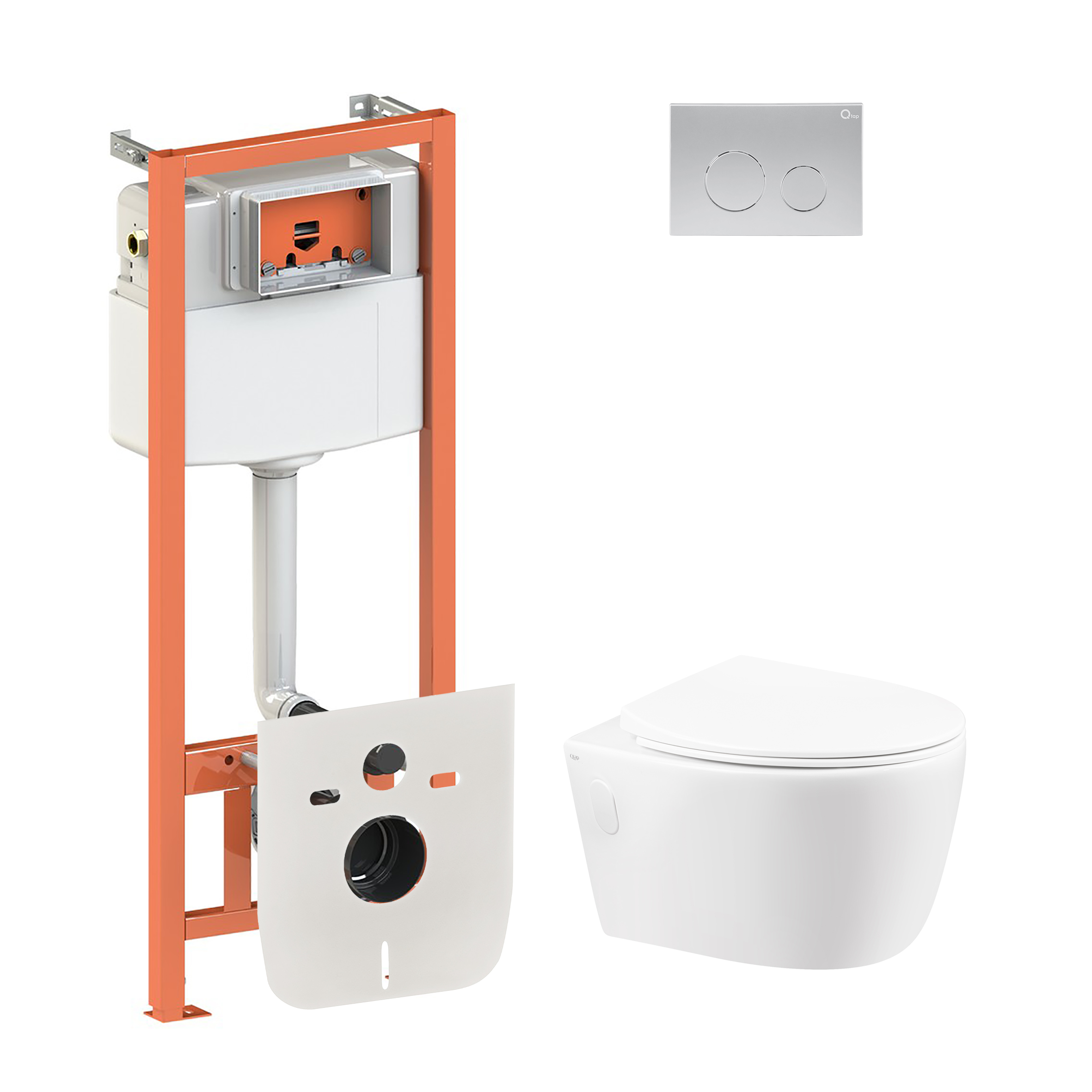 Набор Qtap инсталляция 4 в 1 с панелью смыва Nest (QT0133M425 + QT0111M11111SAT) + унитаз с сиденьем Leo QT11331002ERW
Набор Qtap инсталляция 4 в 1 с панелью смыва Nest (QT0133M425 + QT0111M11111SAT) + унитаз с сиденьем Leo QT11331002ERW