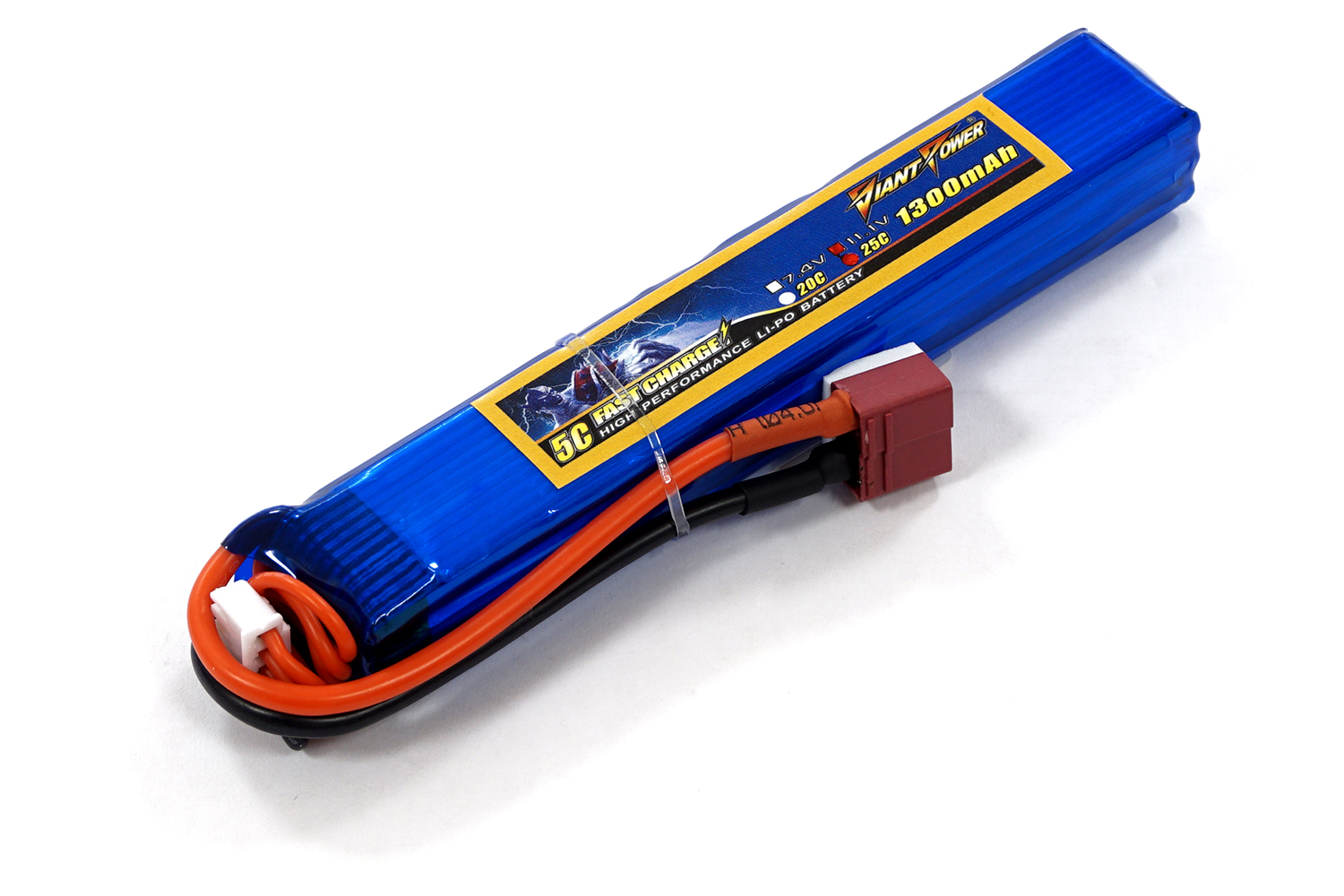 Аккумулятор для страйкбола Giant Power (Dinogy) Li-Pol 1300 мАч 11.1 В 130x21x18 мм T-Plug 25C
Аккумулятор для страйкбола Giant Power (Dinogy) Li-Pol 1300 мАч 11.1 В 130x21x18 мм T-Plug 25C
