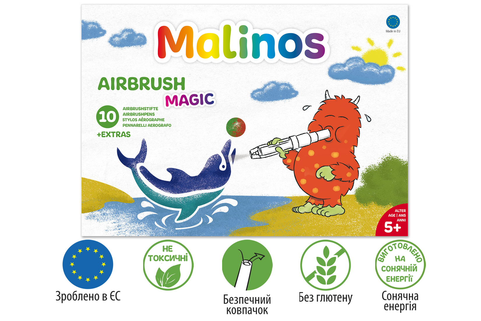 Воздушные фломастеры аэрографы меняющие цвет MALINOS BLOpens Magic 10 (8+2+1) шт
Воздушные фломастеры аэрографы меняющие цвет MALINOS BLOpens Magic 10 (8+2+1) шт
