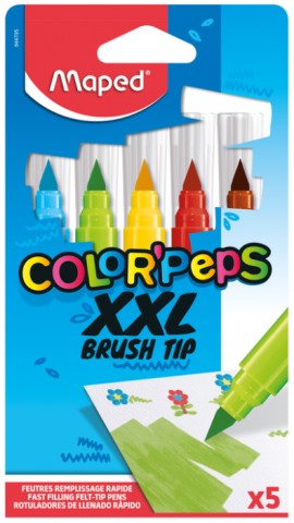 Фломастеры брашевые с супер-толстым корпусом Maped COLOR PEPS XXL 5 цветов (MP.844705)
Фломастеры брашевые с супер-толстым корпусом Maped COLOR PEPS XXL 5 цветов (MP.844705)