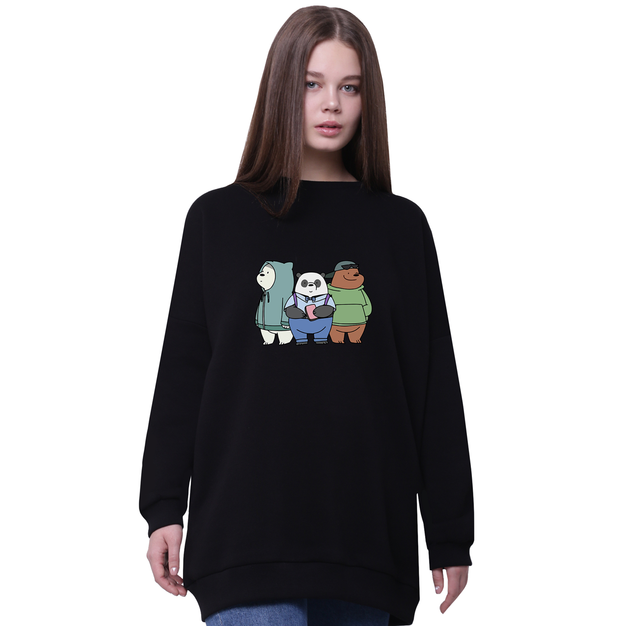 Свитшот для девочек удлиненный Вся правда о медведях (We Bare Bears) Черный (35963-2898-6) 164 см
Свитшот для девочек удлиненный Вся правда о медведях (We Bare Bears) Черный (35963-2898-6) 164 см
