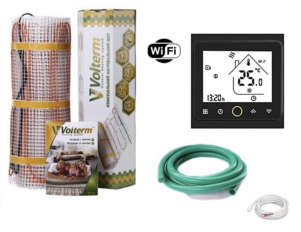 Теплый пол Volterm двухжильный мат под плитку Hot Mat 1500 Вт 8.8 м2 с WI-FI Black терморегуляторм в комплекте
Теплый пол Volterm двухжильный мат под плитку Hot Mat 1500 Вт 8.8 м2 с WI-FI Black терморегуляторм в комплекте