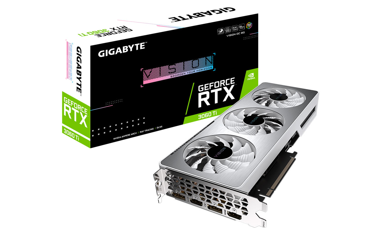 Видеокарта Gigabyte GeForce RTX 3060 Ti VISION OC 8GB GDDR6 (GVN306TVISIONOC8GD)
Видеокарта Gigabyte GeForce RTX 3060 Ti VISION OC 8GB GDDR6 (GVN306TVISIONOC8GD)