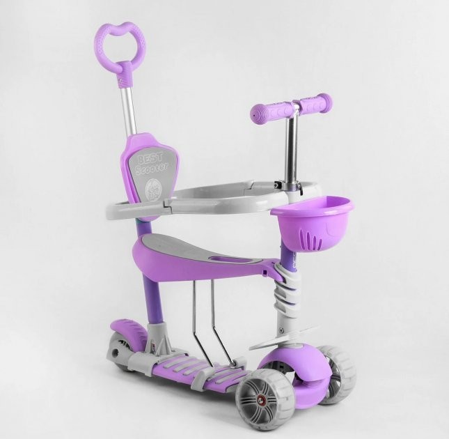 Best Scooter B-4125 Детский Трехколесный Самокат 5 в 1 , с бортиком, подножками и родительской ручкой, PU колеса со светом Purple
Best Scooter B-4125 Детский Трехколесный Самокат 5 в 1 , с бортиком, подножками и родительской ручкой, PU колеса со светом Purple