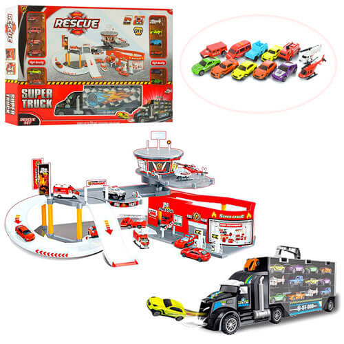 Игровой гараж с трейлером 49 см (контейнер-гараж) 12 машинок P877-A A-Toys (P877-A)
Игровой гараж с трейлером 49 см (контейнер-гараж) 12 машинок P877-A A-Toys (P877-A)