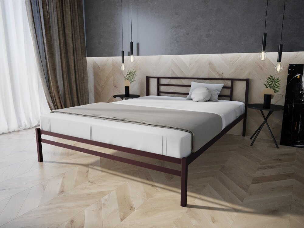 Кровать металлическая Берта MELBI Бордовый лак 120 х 200 см 
Кровать металлическая Берта MELBI Бордовый лак 120 х 200 см