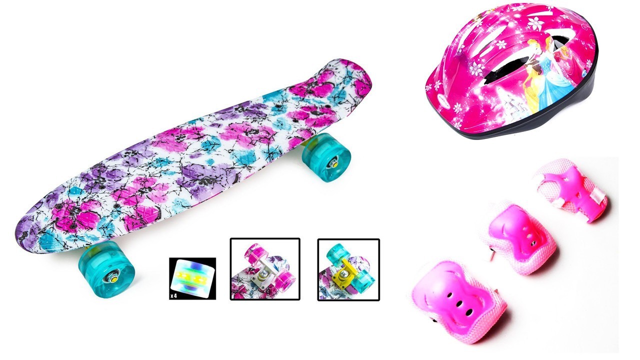 Пенни Борд Scale Sport с комплектом защиты Flowers chamomile розовый цвет светящиеся колеса
Пенни Борд Scale Sport с комплектом защиты Flowers chamomile розовый цвет светящиеся колеса