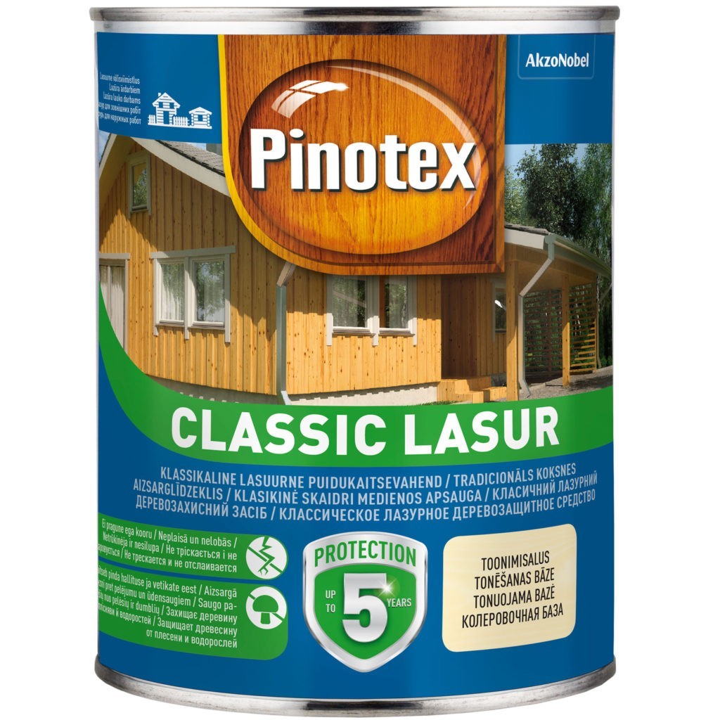 Защитно-декоративное средство для древесины PINOTEX CLASSIC LASUR орегон 1 л.
Защитно-декоративное средство для древесины PINOTEX CLASSIC LASUR орегон 1 л.