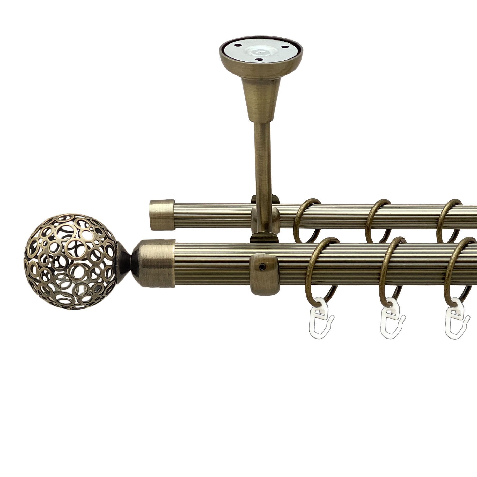 Карниз Orvit Савона металевий дворядний відкритий до стелі рифлена труба кільце металеве Антик 25\16 мм 240 см (00-00018775)
Карниз Orvit Савона металевий дворядний відкритий до стелі рифлена труба кільце металеве Антик 25\16 мм 240 см (00-00018775)