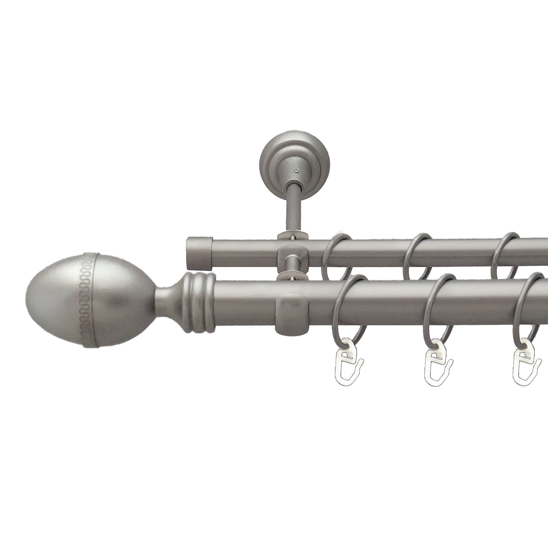 Карниз Orvit Фарже металевий дворядний відкритий гладка труба кільце металеве Сатин 25\16 мм 200 см 
Карниз Orvit Фарже металевий дворядний відкритий гладка труба кільце металеве Сатин 25\16 мм 200 см