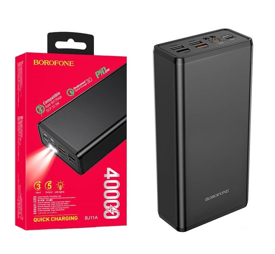 Павербанк Borofone 20W Quick Charge 40000mAh 4xUSB/2xType-C/1xLightning, PD/QC, 20W, 3A|
Павербанк Borofone 20W Quick Charge 40000mAh 4xUSB/2xType-C/1xLightning, PD/QC, 20W, 3A|