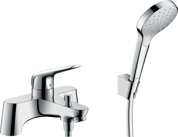 Змішувач на край ванни Hansgrohe Novus врізний, 2 отвори + комплект душової лійки Croma Select 71044000
Змішувач на край ванни Hansgrohe Novus врізний, 2 отвори + комплект душової лійки Croma Select 71044000