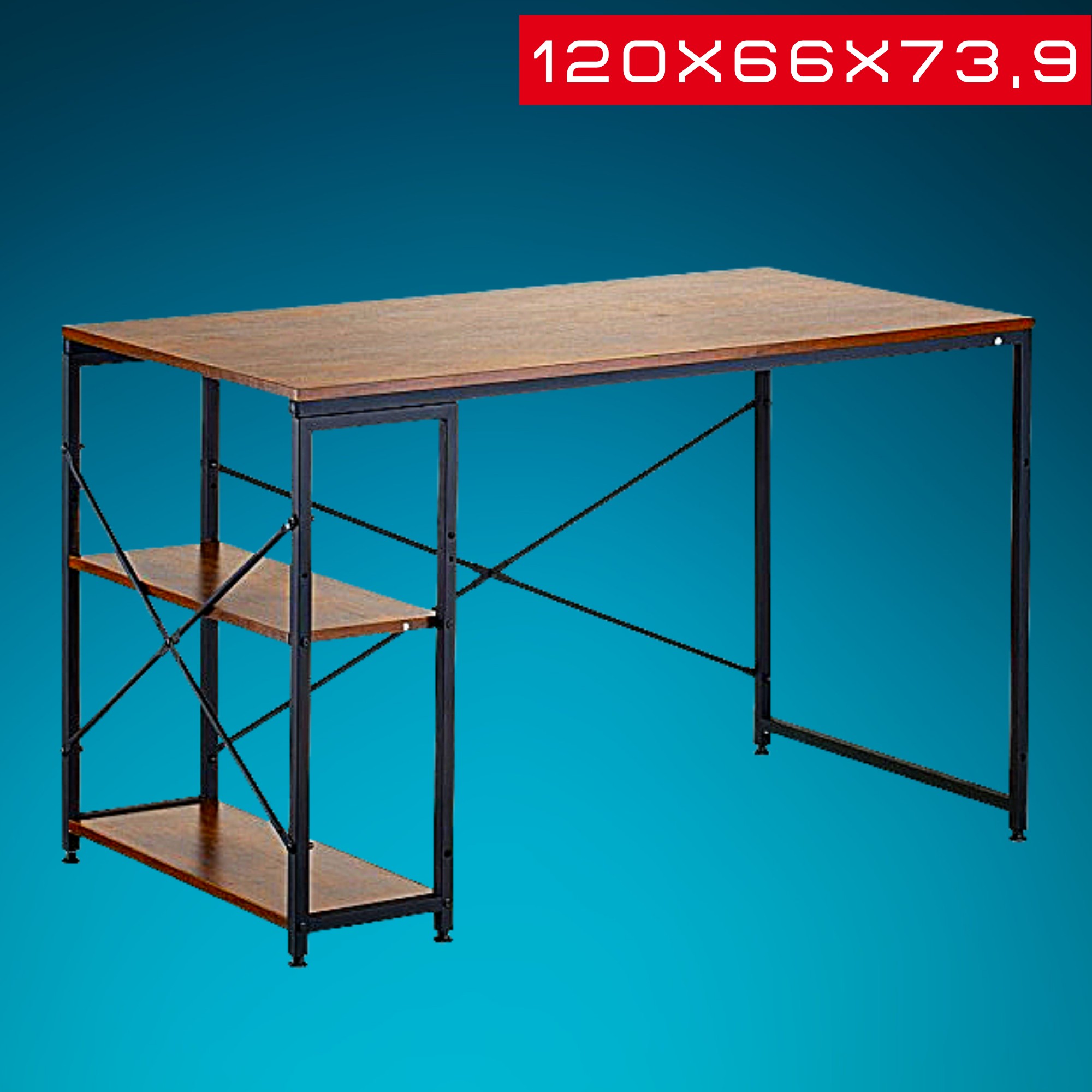 Компьютерный Стол Лофт с Полками 1200 x 600 x 739 мм Lade Industrial Style Рабочий Офисный стол для ноутбука Черный с Коричневым Письменный стол для офиса в стиле Loft
Компьютерный Стол Лофт с Полками 1200 x 600 x 739 мм Lade Industrial Style Рабочий Офисный стол для ноутбука Черный с Коричневым Письменный стол для офиса в стиле Loft