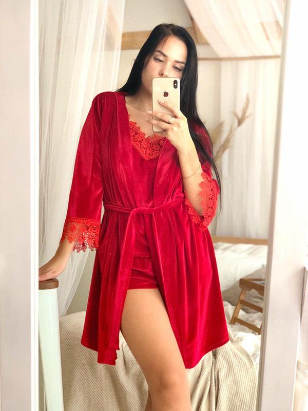 Бархатная пижама тройка (халат, майка, шорты) Christel 031 красная, размер, Бархатная пижама тройка (халат, майка, шорты) Christel 031 красная, размер S
Бархатная пижама тройка (халат, майка, шорты) Christel 031 красная, размер, Бархатная пижама тройка (халат, майка, шорты) Christel 031 красная, размер S
