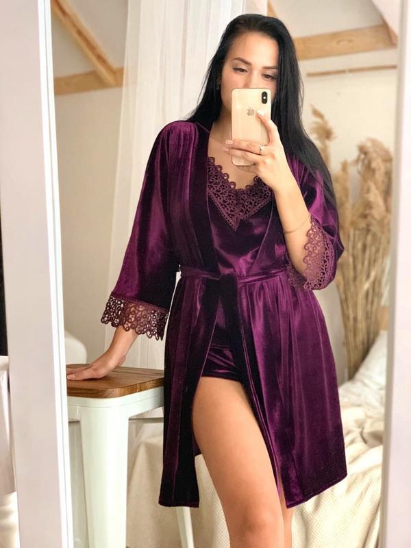 Бархатная пижама тройка (халат, майка, шорты) Christel 031 сливовая, размер, Бархатная пижама тройка (халат, майка, шорты) Christel 031 сливовая, размер S
Бархатная пижама тройка (халат, майка, шорты) Christel 031 сливовая, размер, Бархатная пижама тройка (халат, майка, шорты) Christel 031 сливовая, размер S
