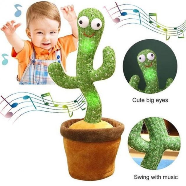 Интерактивная игрушка -Танцующий и поющий плюшевый кактус Dancing Cactus + подсветка Зеленый
Интерактивная игрушка -Танцующий и поющий плюшевый кактус Dancing Cactus + подсветка Зеленый