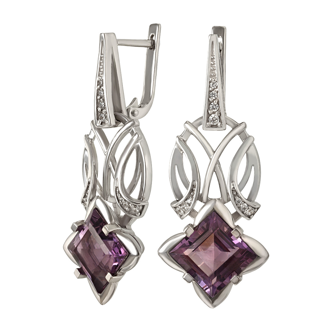 Серьги в белом золоте с аметистом и фианитами Tango Jewellery Company 453232В
Серьги в белом золоте с аметистом и фианитами Tango Jewellery Company 453232В