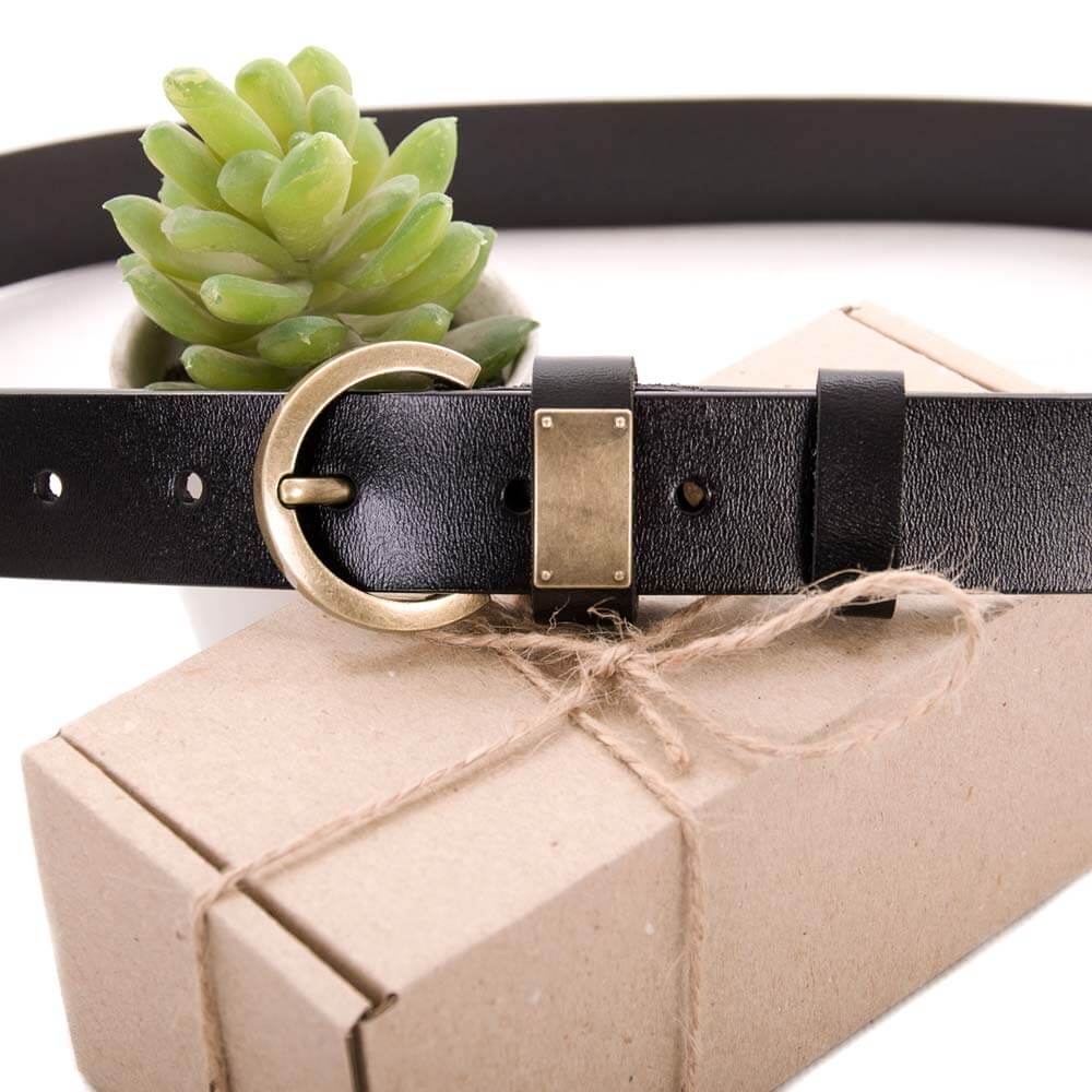 Ремень женский кожаный брючный черный HS000410 
Ремень женский кожаный брючный черный HS000410