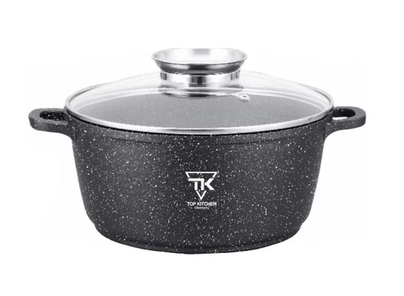 Кастрюля казан с мраморным антипригарным покрытием 24см 4,2 л Top Kitchen TK00052 Черный
Кастрюля казан с мраморным антипригарным покрытием 24см 4,2 л Top Kitchen TK00052 Черный