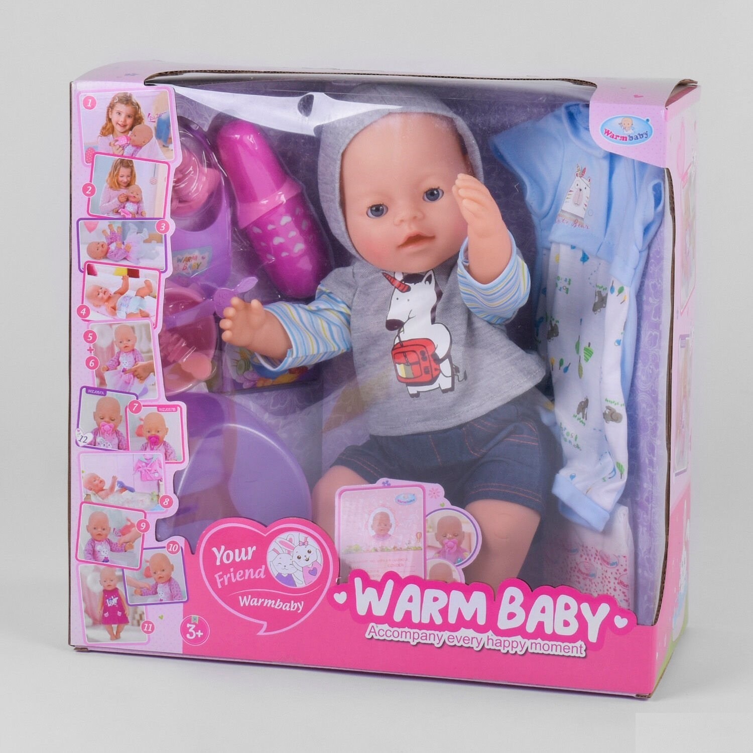Пупс "Warm Baby" рост 40см в спортивном костюме функциональный (10 функций кушает, ходит в туалет, оснащен пищалкой ).Подарочная коробка.
Пупс "Warm Baby" рост 40см в спортивном костюме функциональный (10 функций кушает, ходит в туалет, оснащен пищалкой ).Подарочная коробка.