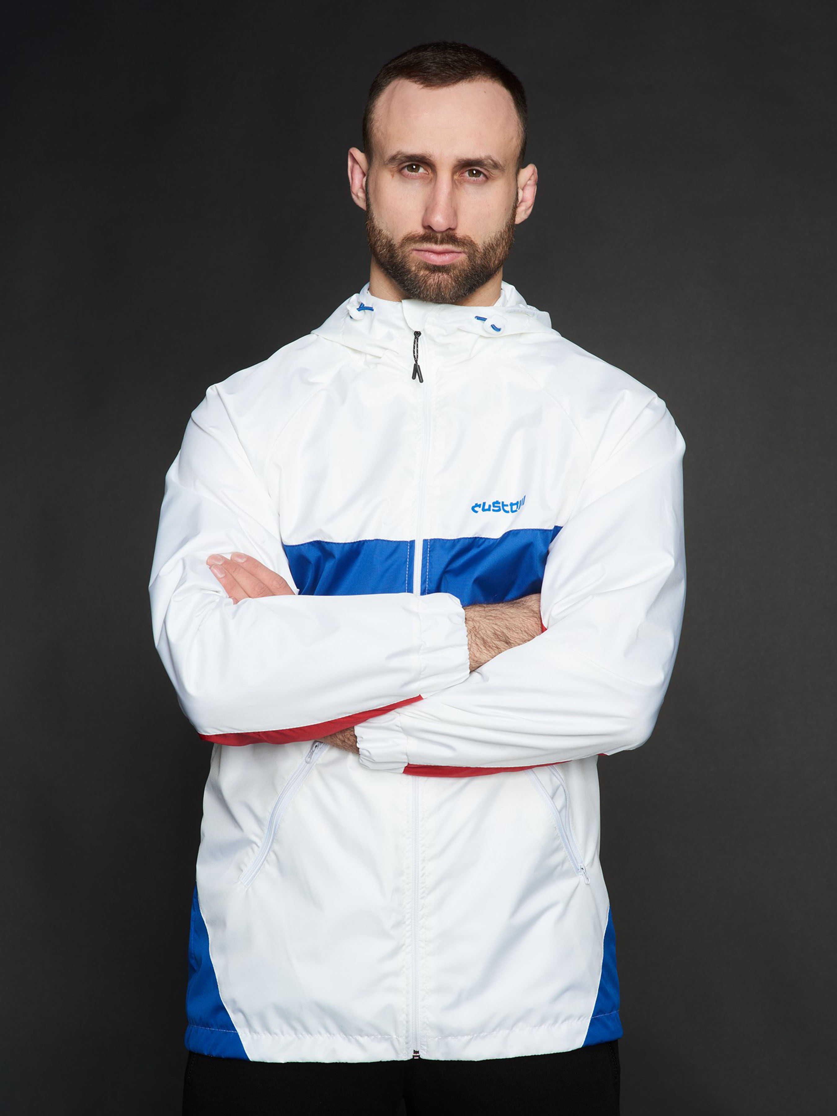 Вітрівка чоловіча Athletic біла, синє з червоним Custom Wear, Вітрівка чоловіча Athletic біла, синє з червоним Custom Wear L
Вітрівка чоловіча Athletic біла, синє з червоним Custom Wear, Вітрівка чоловіча Athletic біла, синє з червоним Custom Wear L