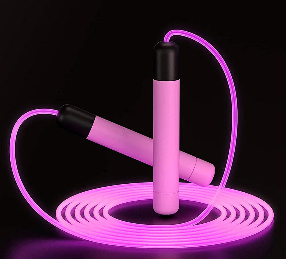 Светящаяся скакалка спортивная ночная с led-подсветкой Неоновая Розовая 
Светящаяся скакалка спортивная ночная с led-подсветкой Неоновая Розовая