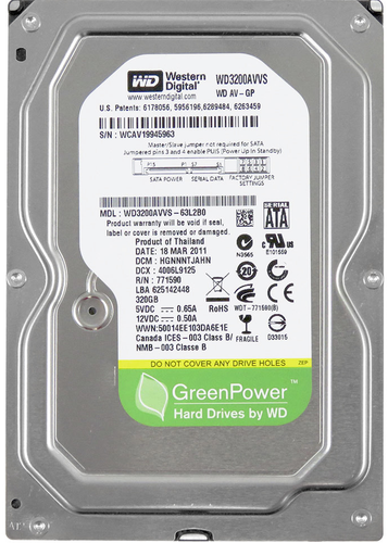 Жесткий диск Western Digital AV GreenPower 320ГБ 5400об/м 8МБ 3.5" SATA II (WD3200AVVS) Refurbished
Жесткий диск Western Digital AV GreenPower 320ГБ 5400об/м 8МБ 3.5" SATA II (WD3200AVVS) Refurbished