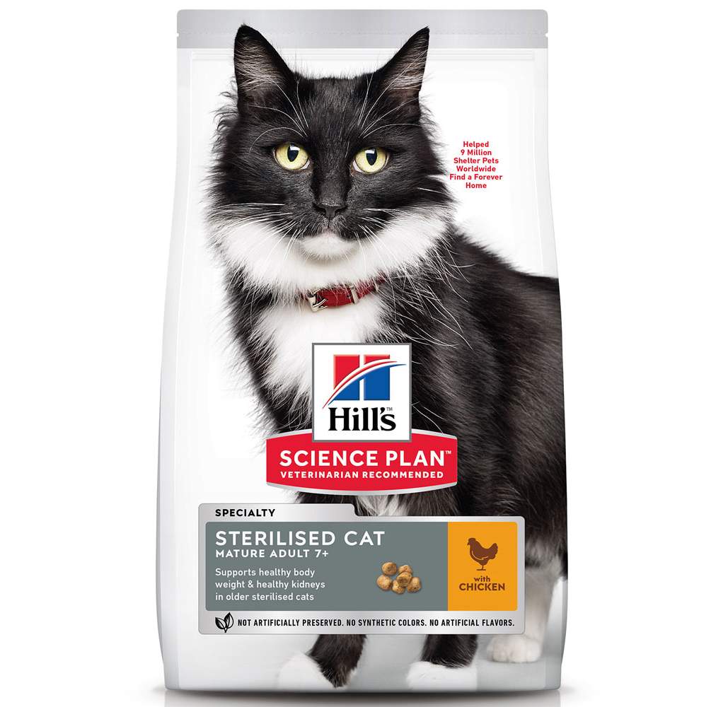 Hill`s (Хиллс) SP Mature 7+ Sterilised Cat - корм для стерилизованных кошек от 7 лет - 3 кг
Hill`s (Хиллс) SP Mature 7+ Sterilised Cat - корм для стерилизованных кошек от 7 лет - 3 кг