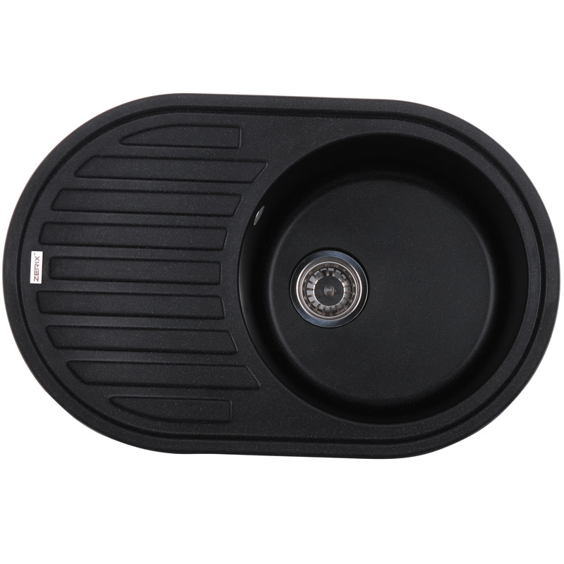 Врезная кухонная мойка из камня Раковина для кухни ZERIX ZS-7750R-03 Black + Сифон Гранит Черная (ZX4556)
Врезная кухонная мойка из камня Раковина для кухни ZERIX ZS-7750R-03 Black + Сифон Гранит Черная (ZX4556)