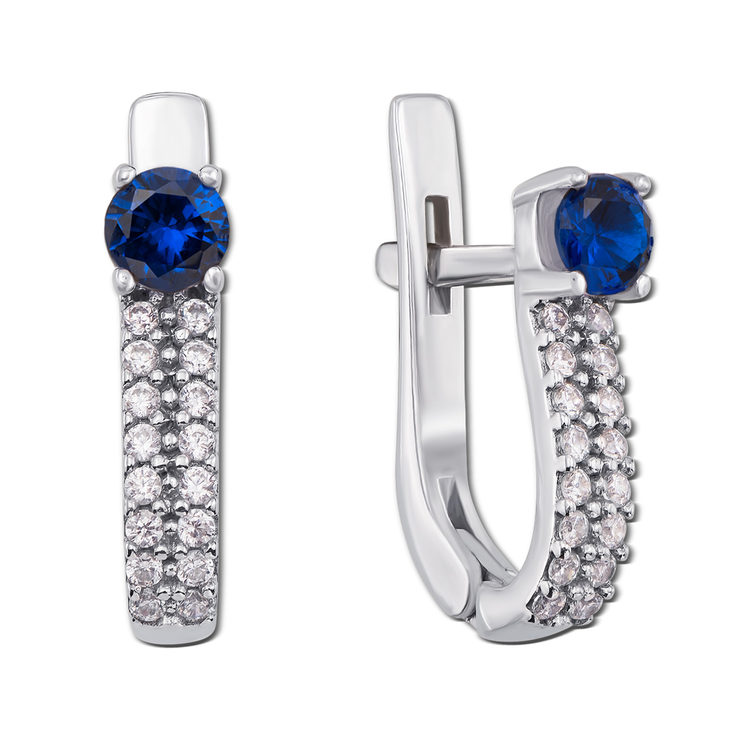 Серебряные серьги с нано сапфирами и фианитами 000135400
Серебряные серьги с нано сапфирами и фианитами 000135400