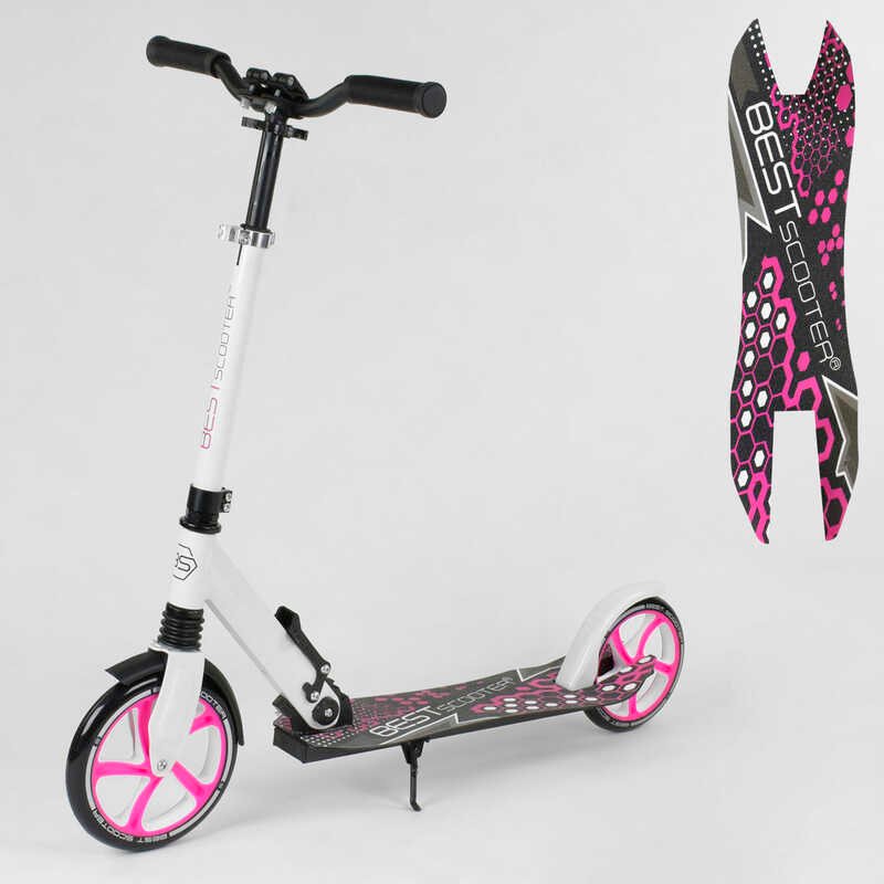 Детский двухколесный самокат 70518 Best Scooter, белый с розовым, зажим руля, переднее колесо PU - 230мм, заднее колесо PU - 200мм, 1 амортизатор
Детский двухколесный самокат 70518 Best Scooter, белый с розовым, зажим руля, переднее колесо PU - 230мм, заднее колесо PU - 200мм, 1 амортизатор
