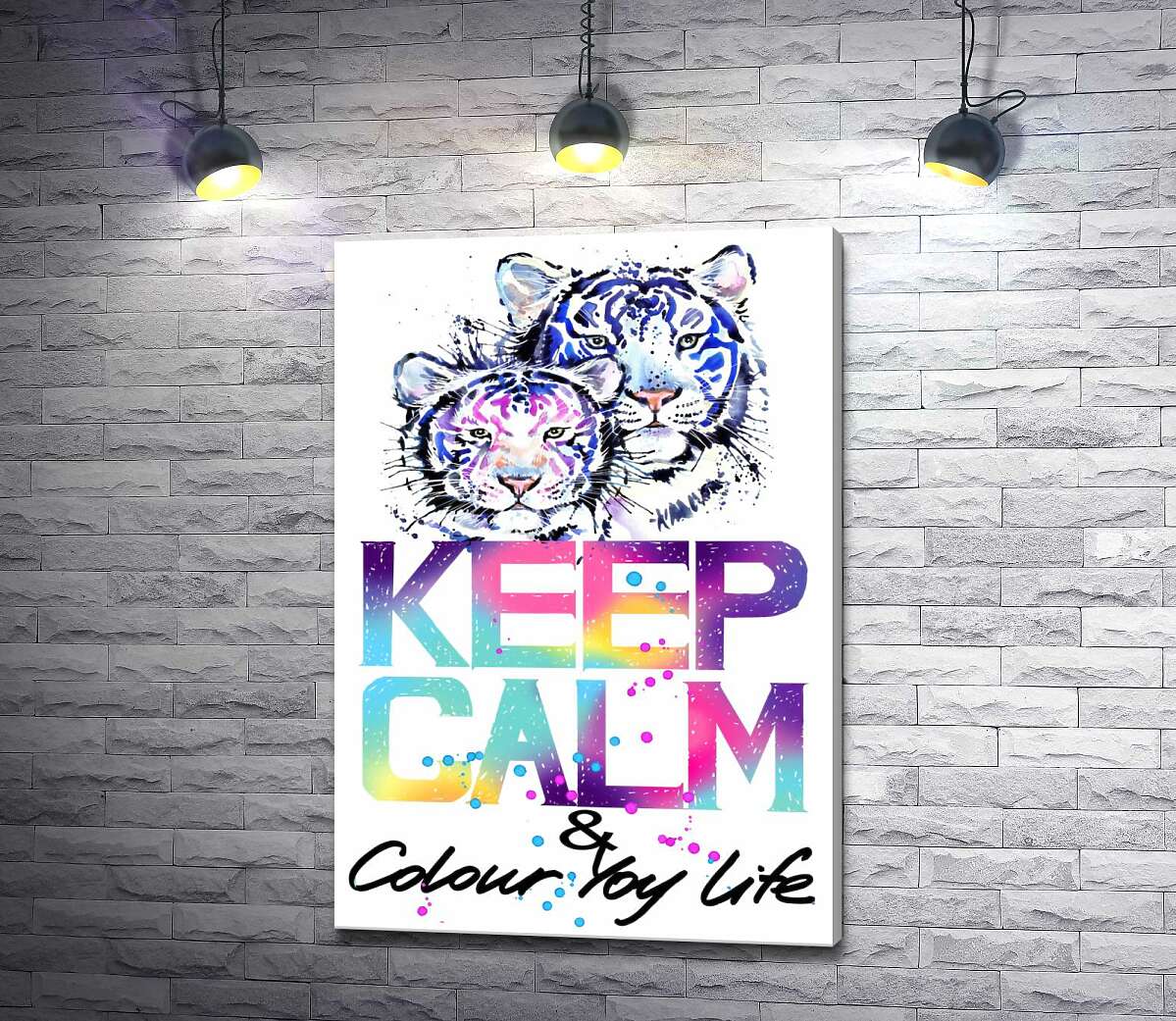 Картина ArtPoster Белые тигры под надписью "keep calm and colour your life" 100x146 см Модуль №1
Картина ArtPoster Белые тигры под надписью "keep calm and colour your life" 100x146 см Модуль №1