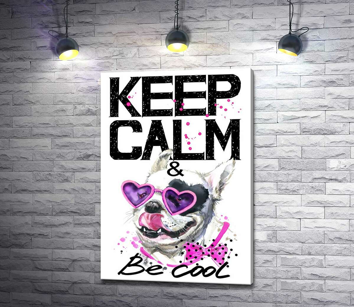 Картина ArtPoster Веселый бульдог в розовых очках и бантике среди надписи "keep calm and be cool" 50x73 см Модуль №1
Картина ArtPoster Веселый бульдог в розовых очках и бантике среди надписи "keep calm and be cool" 50x73 см Модуль №1
