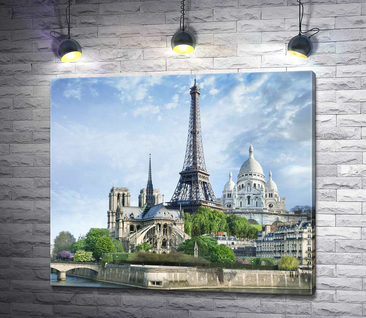 Картина ArtPoster Архитектурные произведения Парижа: Эйфелева башня (Eiffel tower), Нотр-Дам-де-Пари (Notre Dame de Paris), базилика Сакре-Кер (Basilique du Sacre Cœur) 100x87 см Модуль №1
Картина ArtPoster Архитектурные произведения Парижа: Эйфелева башня (Eiffel tower), Нотр-Дам-де-Пари (Notre Dame de Paris), базилика Сакре-Кер (Basilique du Sacre Cœur) 100x87 см Модуль №1