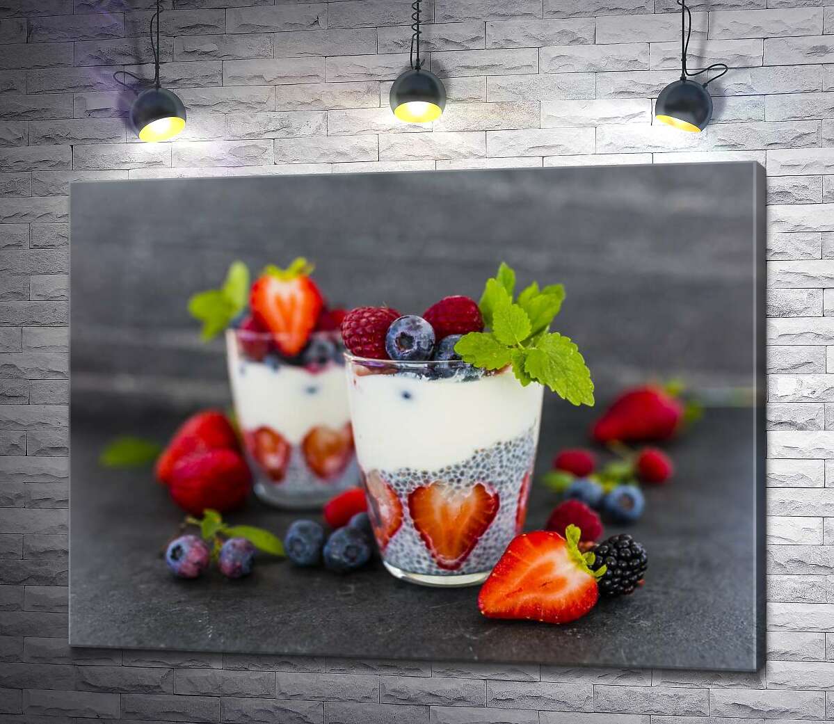 Картина ArtPoster Вкусный чиа-пудинг с ягодами в прозрачных стаканах 130x98 см Модуль №1
Картина ArtPoster Вкусный чиа-пудинг с ягодами в прозрачных стаканах 130x98 см Модуль №1