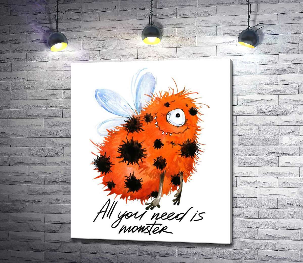 Картина ArtPoster Красный пятнистый монстр с крыльями и надписью "all you need is monster" 100x118 см Модуль №1
Картина ArtPoster Красный пятнистый монстр с крыльями и надписью "all you need is monster" 100x118 см Модуль №1