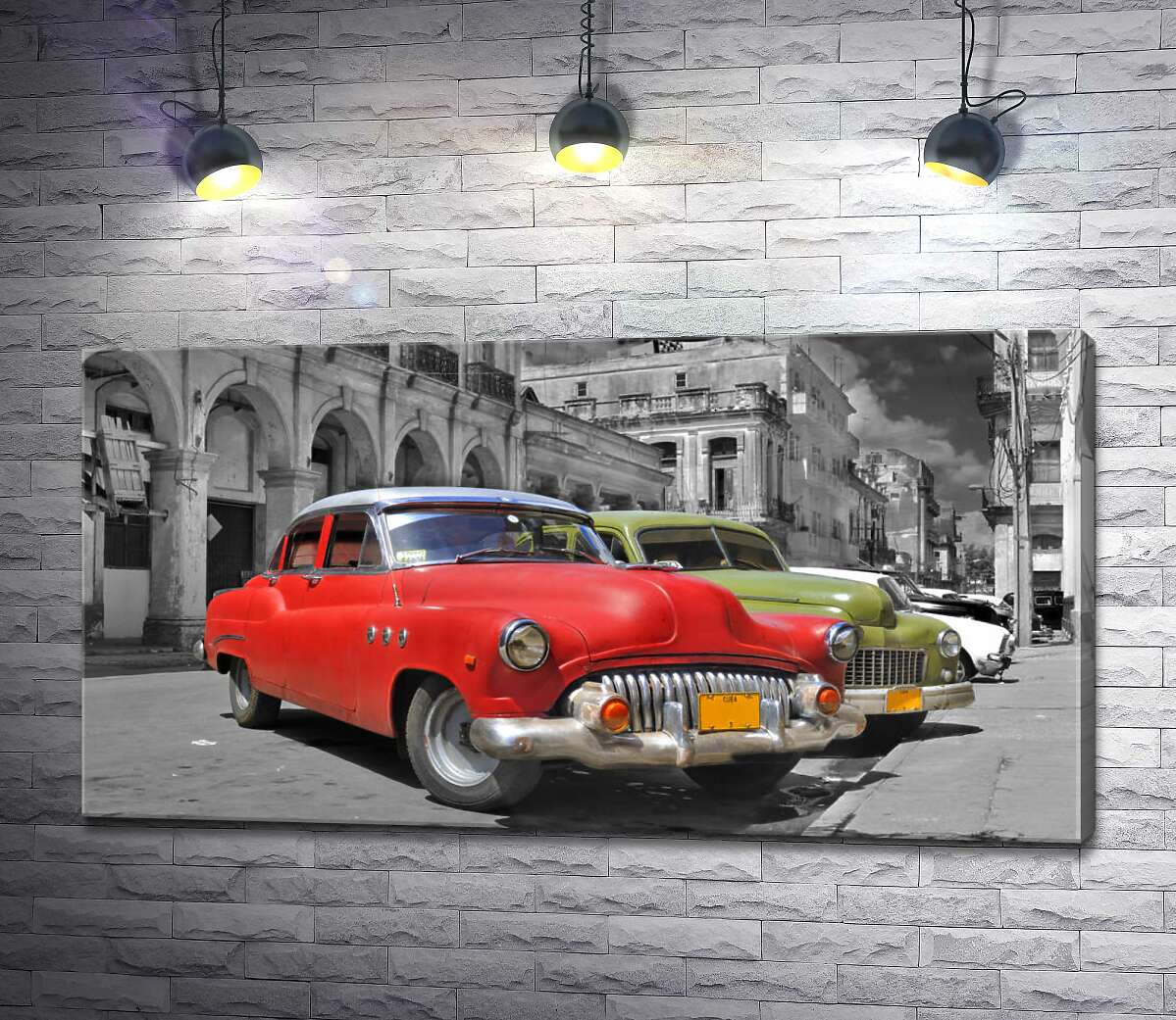 Картина ArtPoster Красная модель автомобиля Chevrolet 1952 года на старинной улице Кубы 130x69 см Модуль №1
Картина ArtPoster Красная модель автомобиля Chevrolet 1952 года на старинной улице Кубы 130x69 см Модуль №1