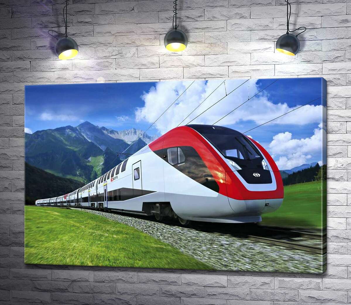 Картина ArtPoster Новейший поезд несется по железнодорожному пути среди зеленых гор 100x67 см Модуль №1
Картина ArtPoster Новейший поезд несется по железнодорожному пути среди зеленых гор 100x67 см Модуль №1