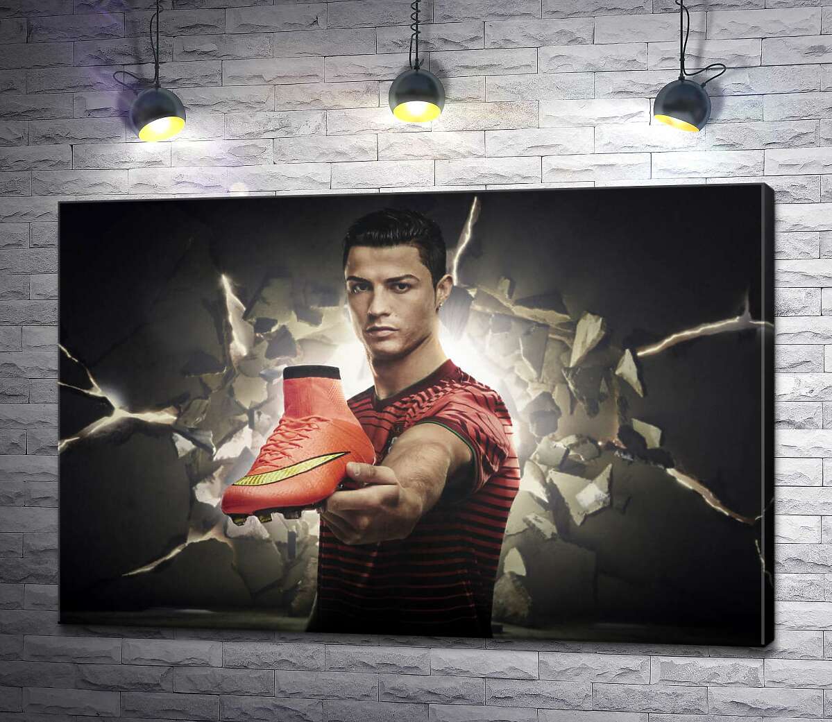 Картина ArtPoster Криштиану Роналду (Cristiano Ronaldo) рекламирует футбольные бутсы от фирмы Nike 100x67 см Модуль №1
Картина ArtPoster Криштиану Роналду (Cristiano Ronaldo) рекламирует футбольные бутсы от фирмы Nike 100x67 см Модуль №1