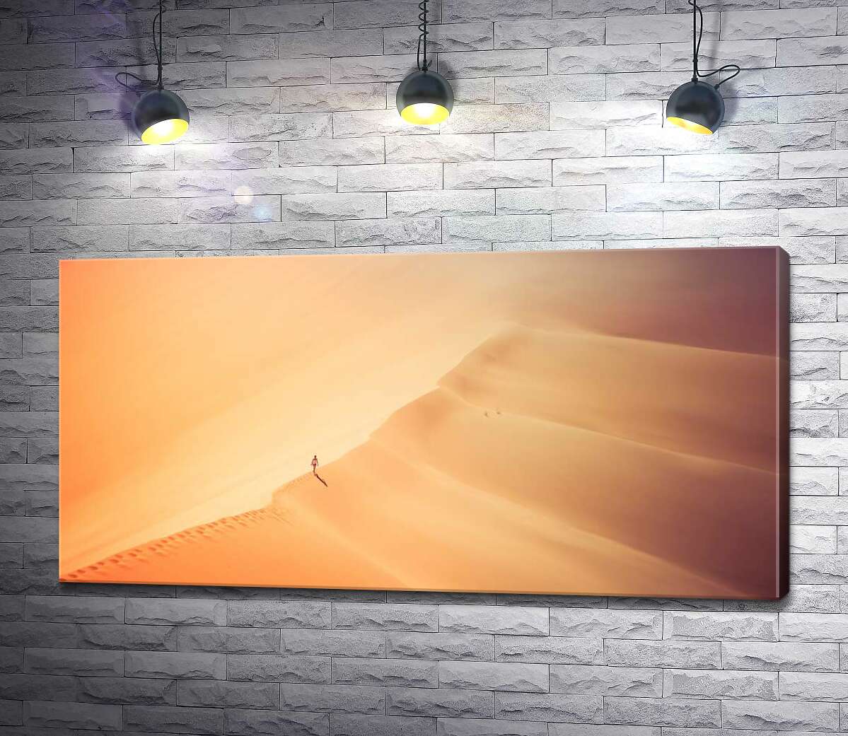 Картина ArtPoster Одинокий силуэт человека, идущего по гребню дюны в бескрайней пустыне 130x66 см Модуль №1
Картина ArtPoster Одинокий силуэт человека, идущего по гребню дюны в бескрайней пустыне 130x66 см Модуль №1