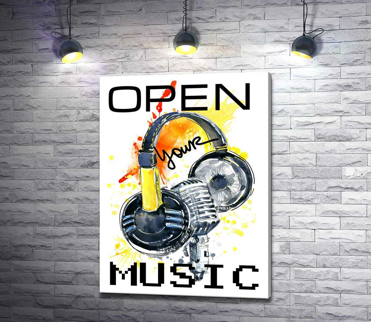 Картина ArtPoster Наушники и микрофон на оранжевом фоне с надписью "open your music" 130x177 см Модуль №1
Картина ArtPoster Наушники и микрофон на оранжевом фоне с надписью "open your music" 130x177 см Модуль №1