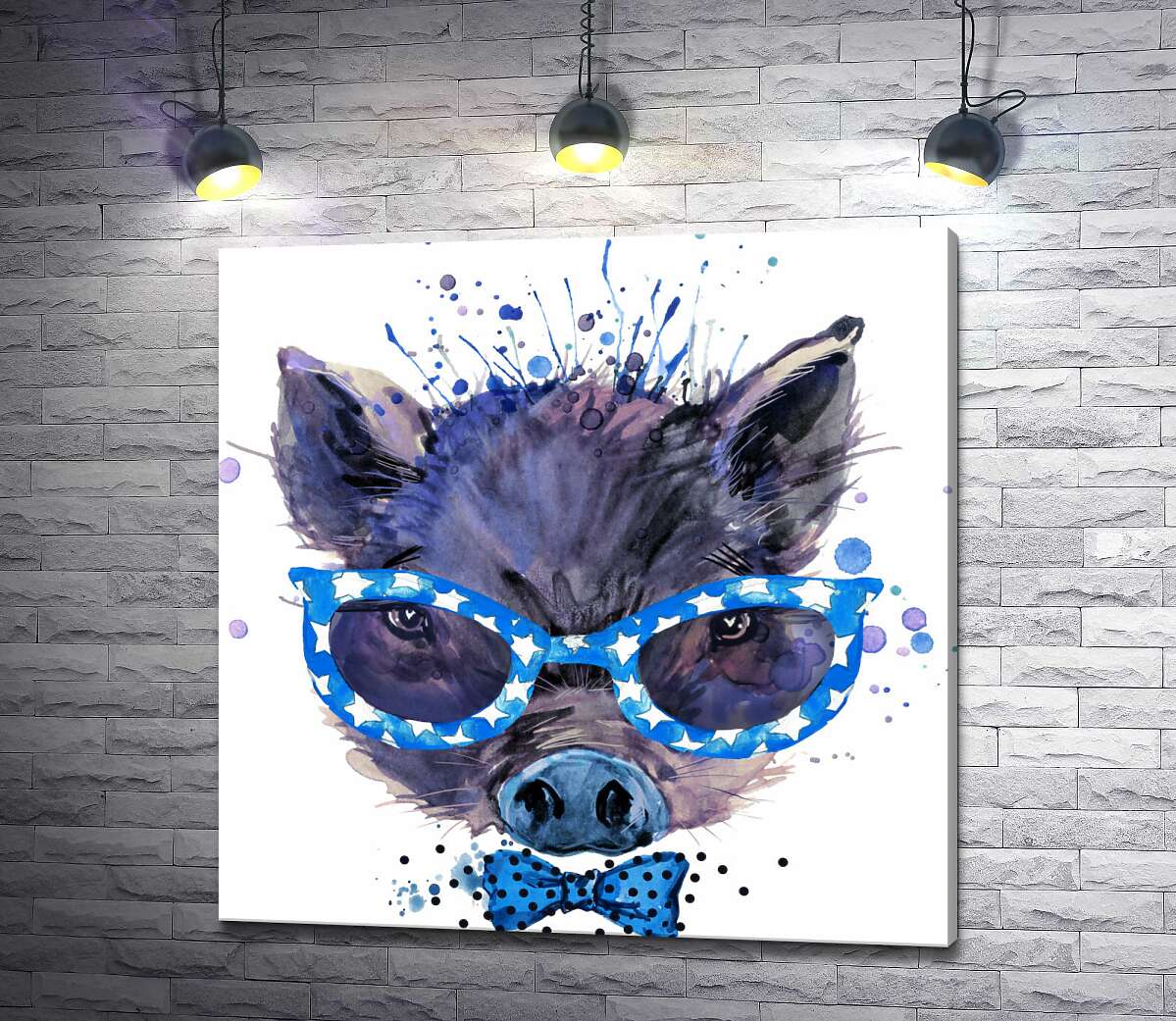 Картина ArtPoster Модный кабанчик в звездных очках и синем галстуке-бабочке 130x130 см Модуль №1
Картина ArtPoster Модный кабанчик в звездных очках и синем галстуке-бабочке 130x130 см Модуль №1