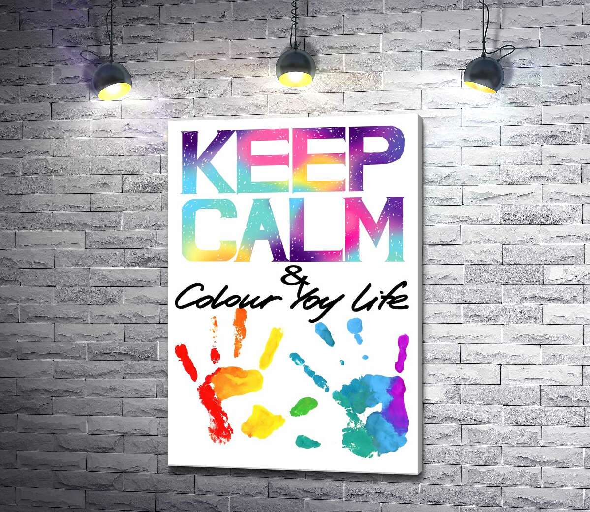 Картина ArtPoster Радужные отпечатки рук под надписью "keep calm and colour your life" 50x73 см Модуль №1
Картина ArtPoster Радужные отпечатки рук под надписью "keep calm and colour your life" 50x73 см Модуль №1