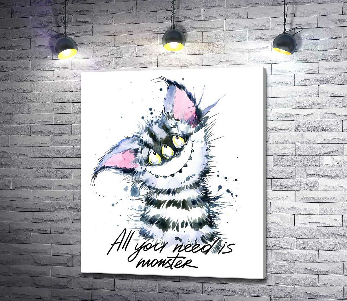 Картина ArtPoster Полосатый монстр с кошачьей мордашкой и надписью "all you need is monster" 130x154 см Модуль №1
Картина ArtPoster Полосатый монстр с кошачьей мордашкой и надписью "all you need is monster" 130x154 см Модуль №1