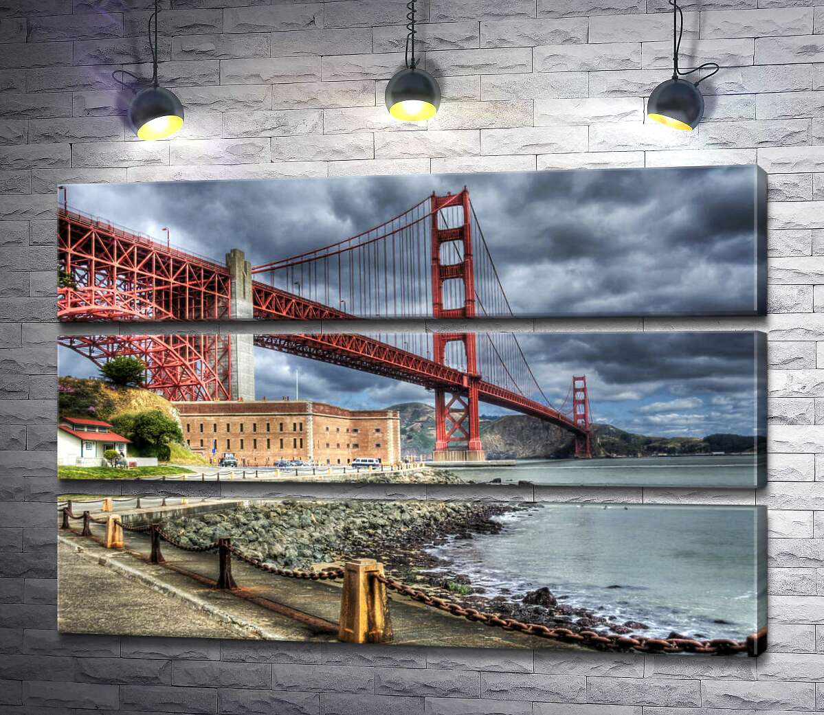 Модульная картина ArtPoster Багровый мост "Золотые ворота" (Golden Gate Bridge) упирается в грозовые тучи 91x60 см Модуль №13
Модульная картина ArtPoster Багровый мост "Золотые ворота" (Golden Gate Bridge) упирается в грозовые тучи 91x60 см Модуль №13