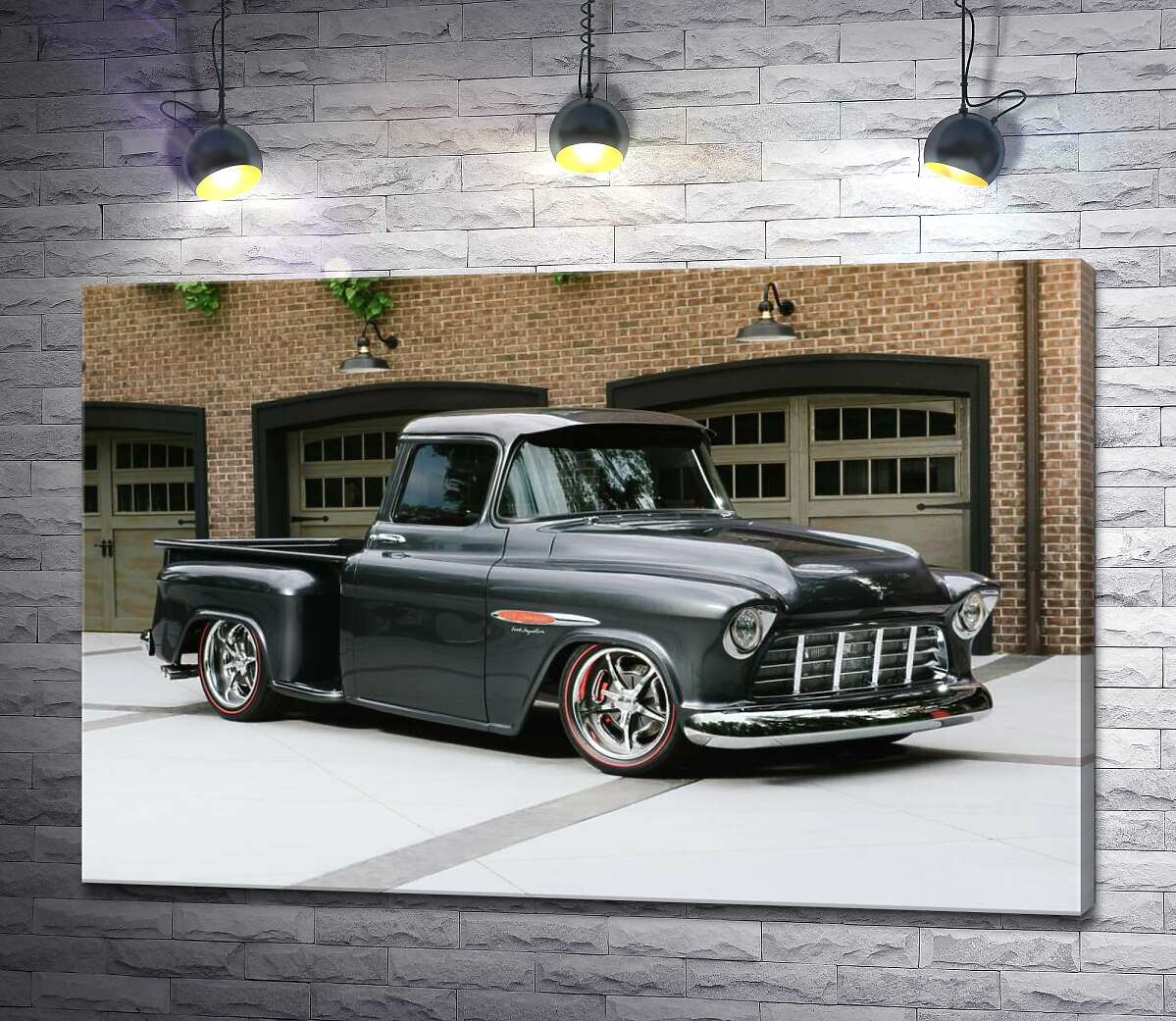 Картина ArtPoster Черный автомобиль Chevrolet Pickup 1955 перед въездами в гаражи 130x87 см Модуль №1
Картина ArtPoster Черный автомобиль Chevrolet Pickup 1955 перед въездами в гаражи 130x87 см Модуль №1