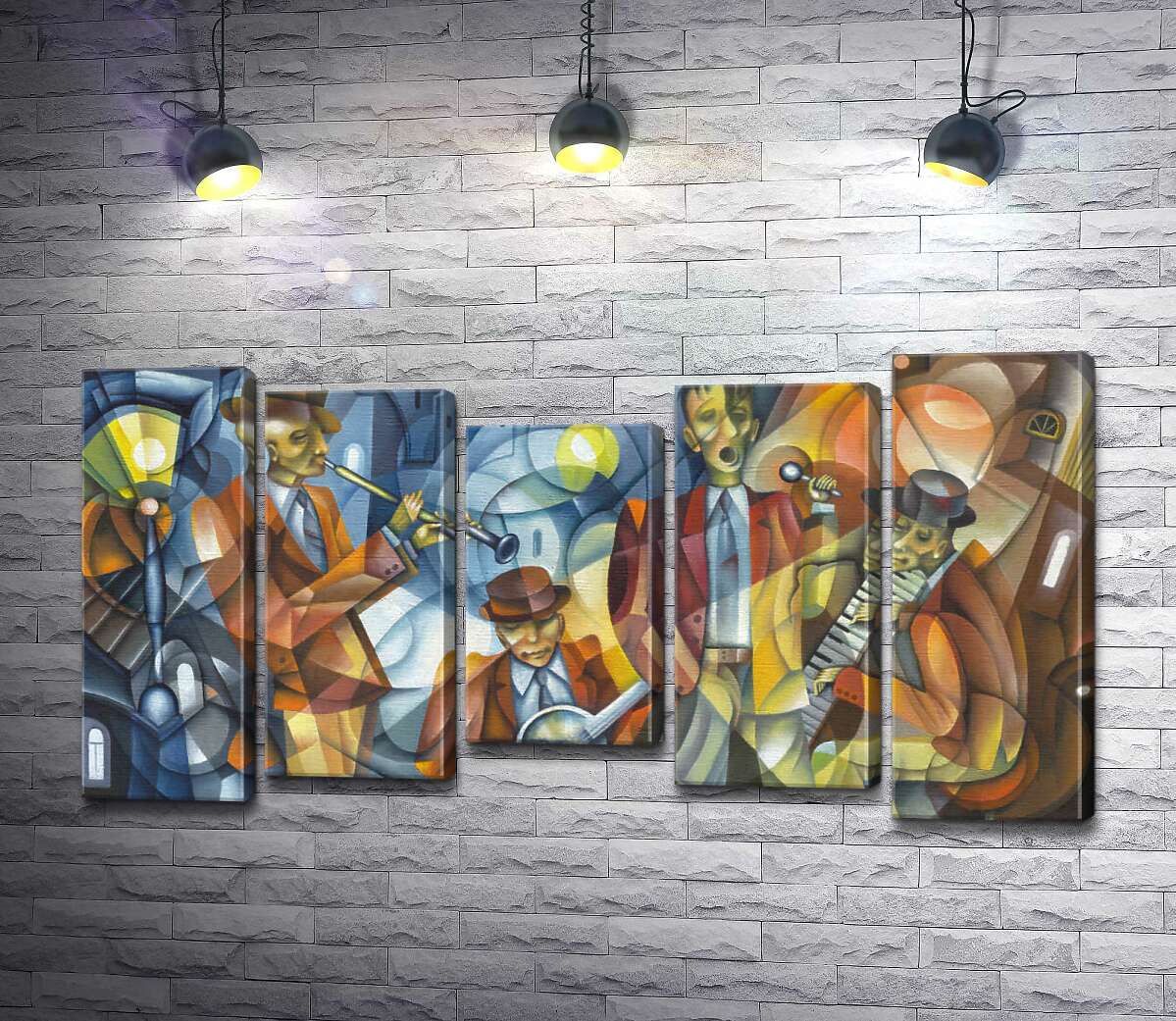 Модульная картина ArtPoster Абстрактные силуэты музыкантов растворяются на фоне улицы 100x55 см Модуль №28
Модульная картина ArtPoster Абстрактные силуэты музыкантов растворяются на фоне улицы 100x55 см Модуль №28